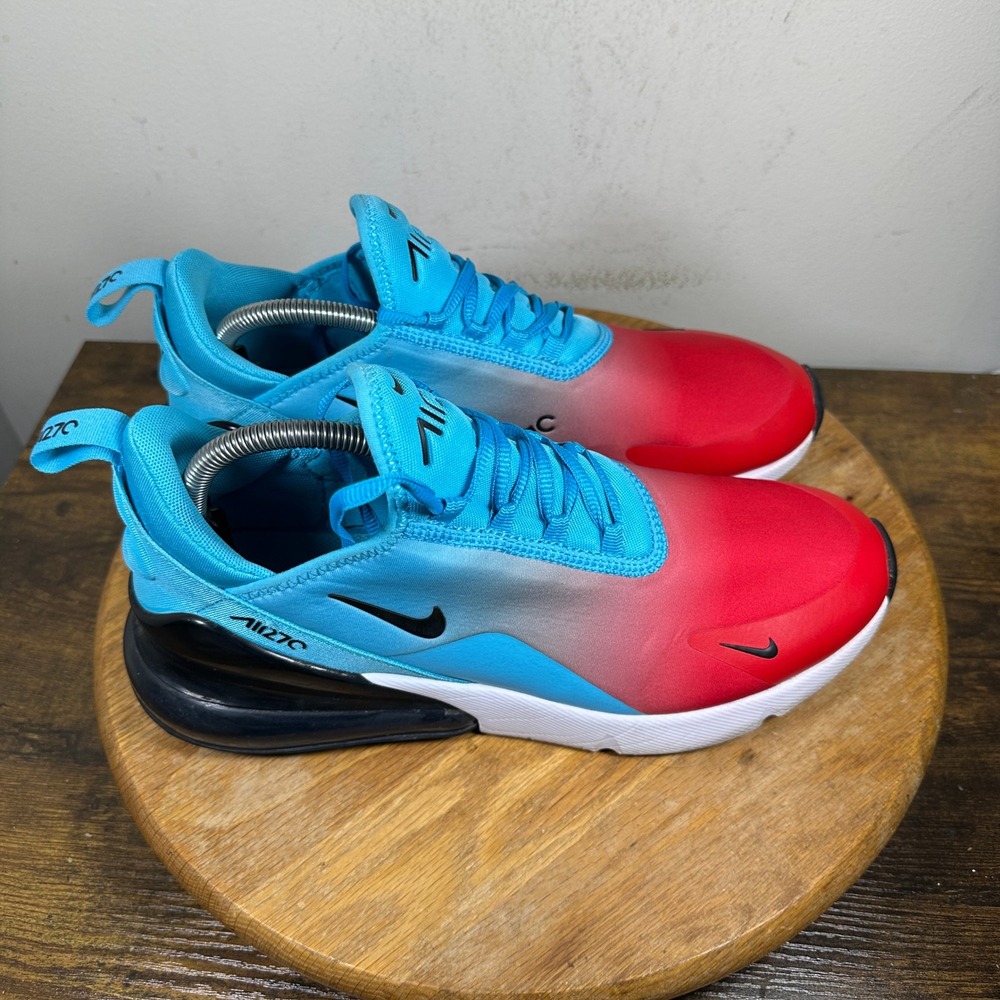 Nike Air Max 270 Running Shoes Mens Size 9.5 Aqua Red Black CJ0767-400